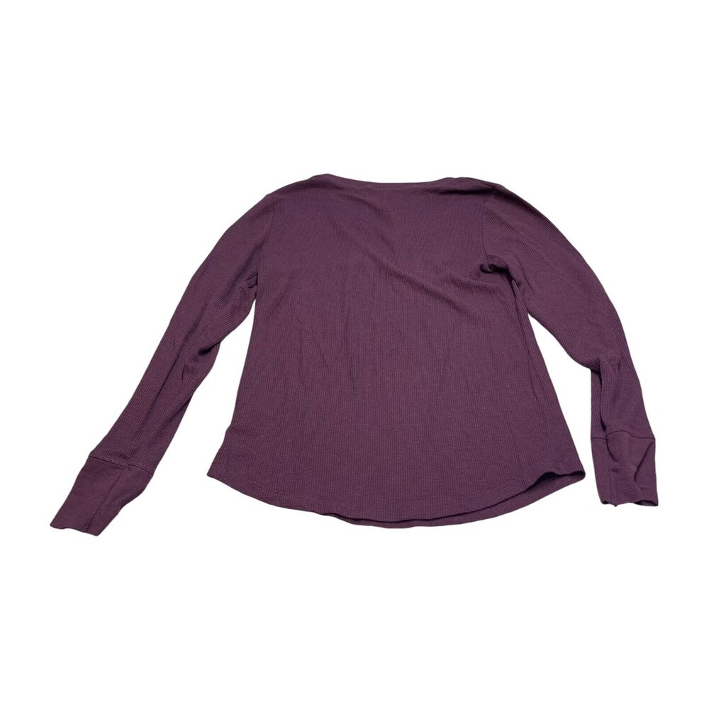 Time and Tru Top Women Large (12-14) Purple Pearl Polyester Classic Button Front - Picture 3 of 7